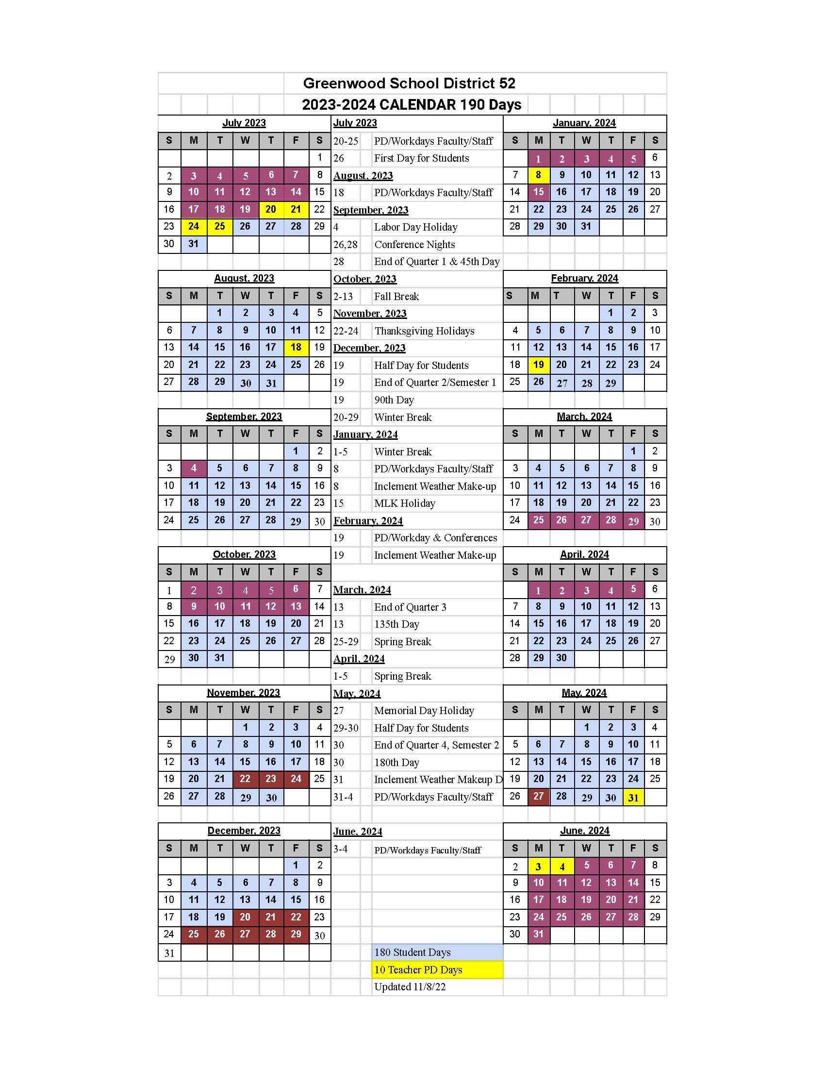 School Calendars 20252025 Greenwood and Abbeville County Weston